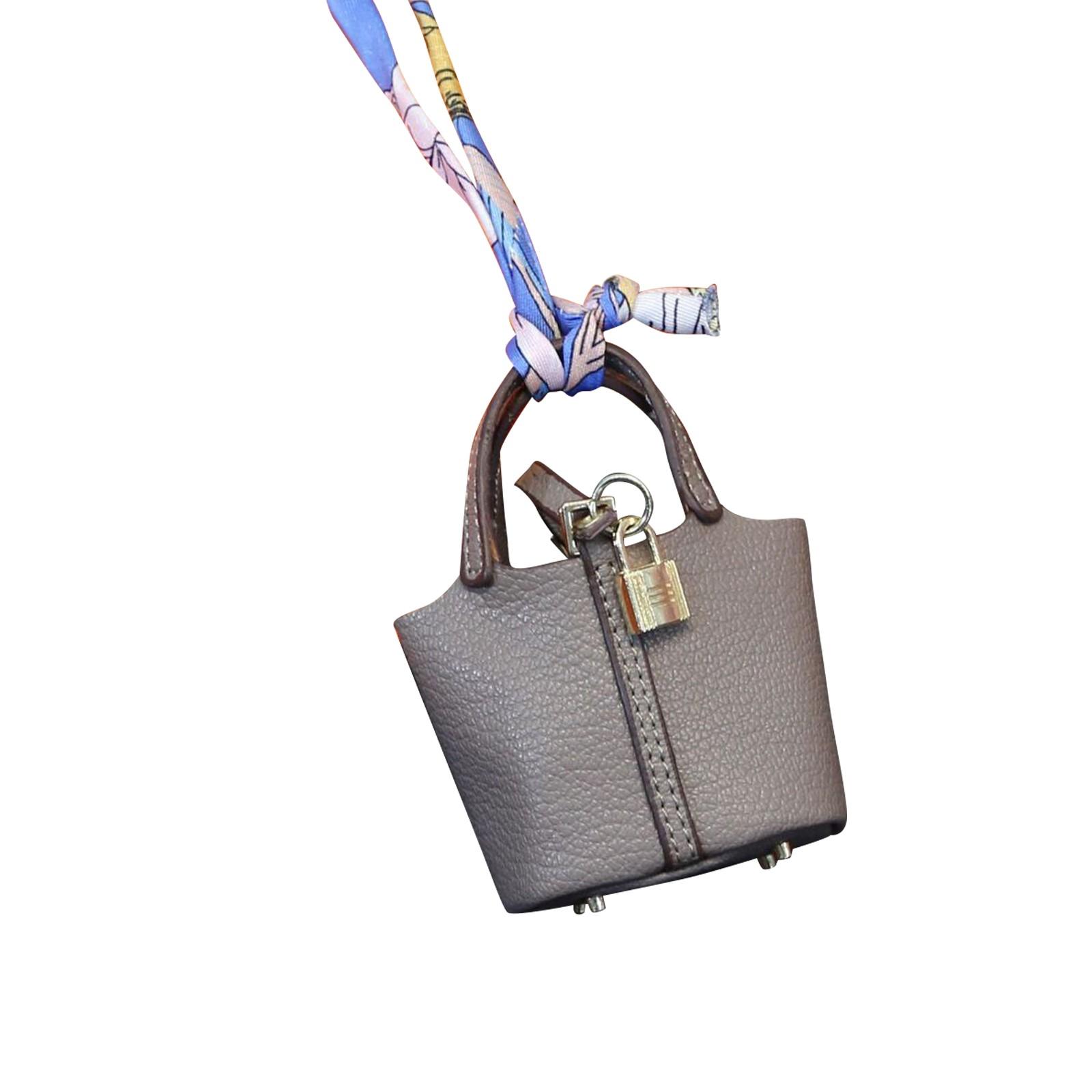 

Милая подвеска в виде сумки-корзины, высококачественная кожаная подвеска-брелок для автомобиля, милая креативная подвеска One Size