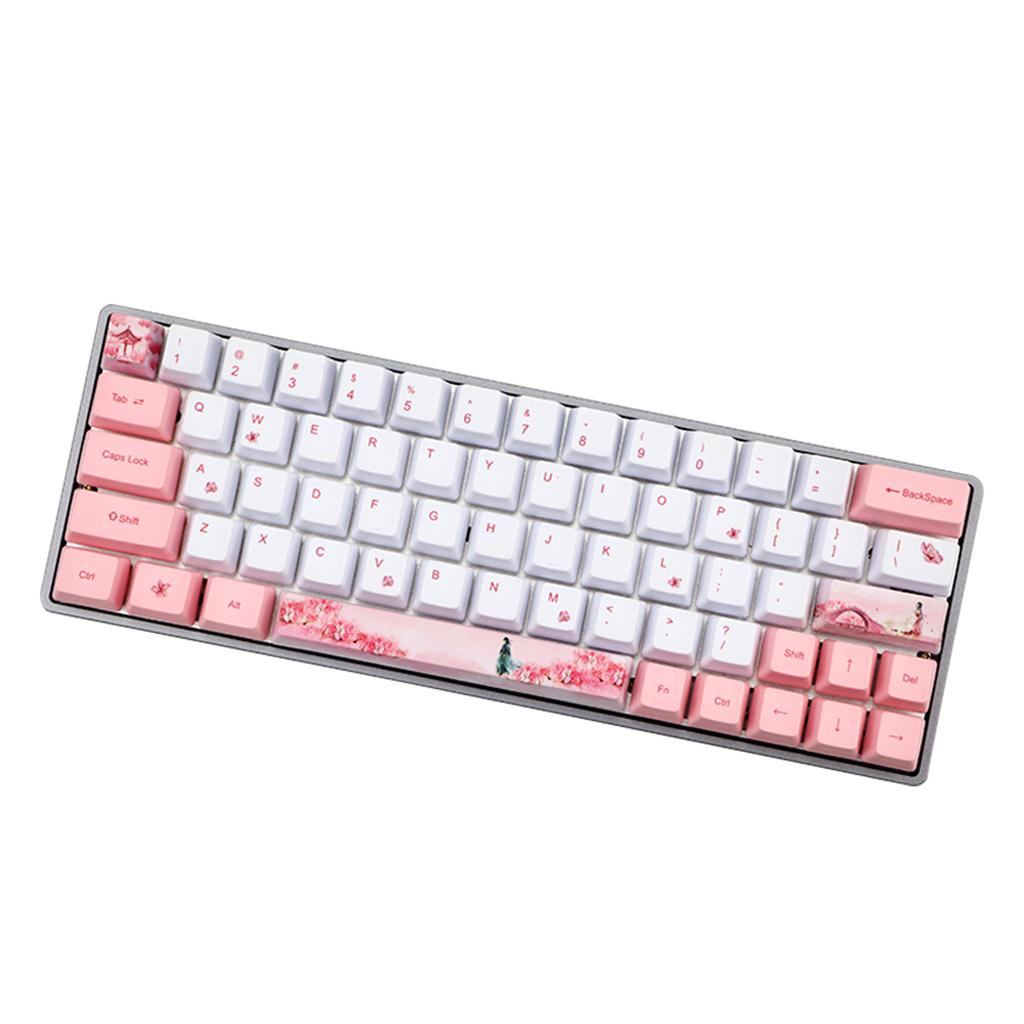 Sakura Dye-Sublimation Mechanical Keyboard Cute Keycaps PBT OEM Profile Keycap For GH60 GK61 GK64 Keyboard