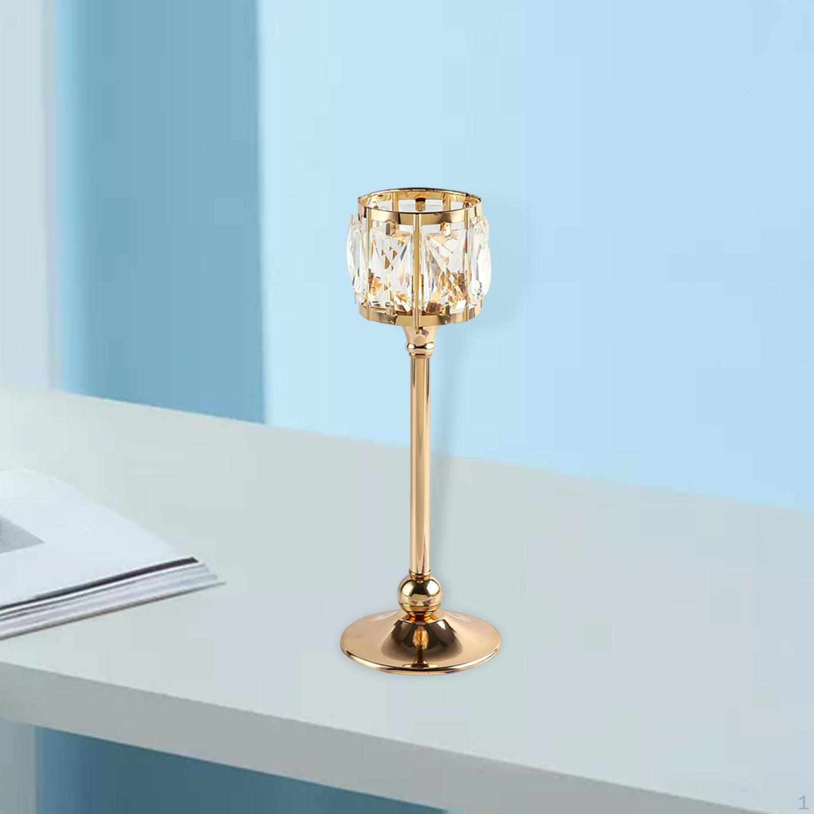 Хрустальный подсвечник-столбик для дома, центральный элемент стола, декоративный gold large