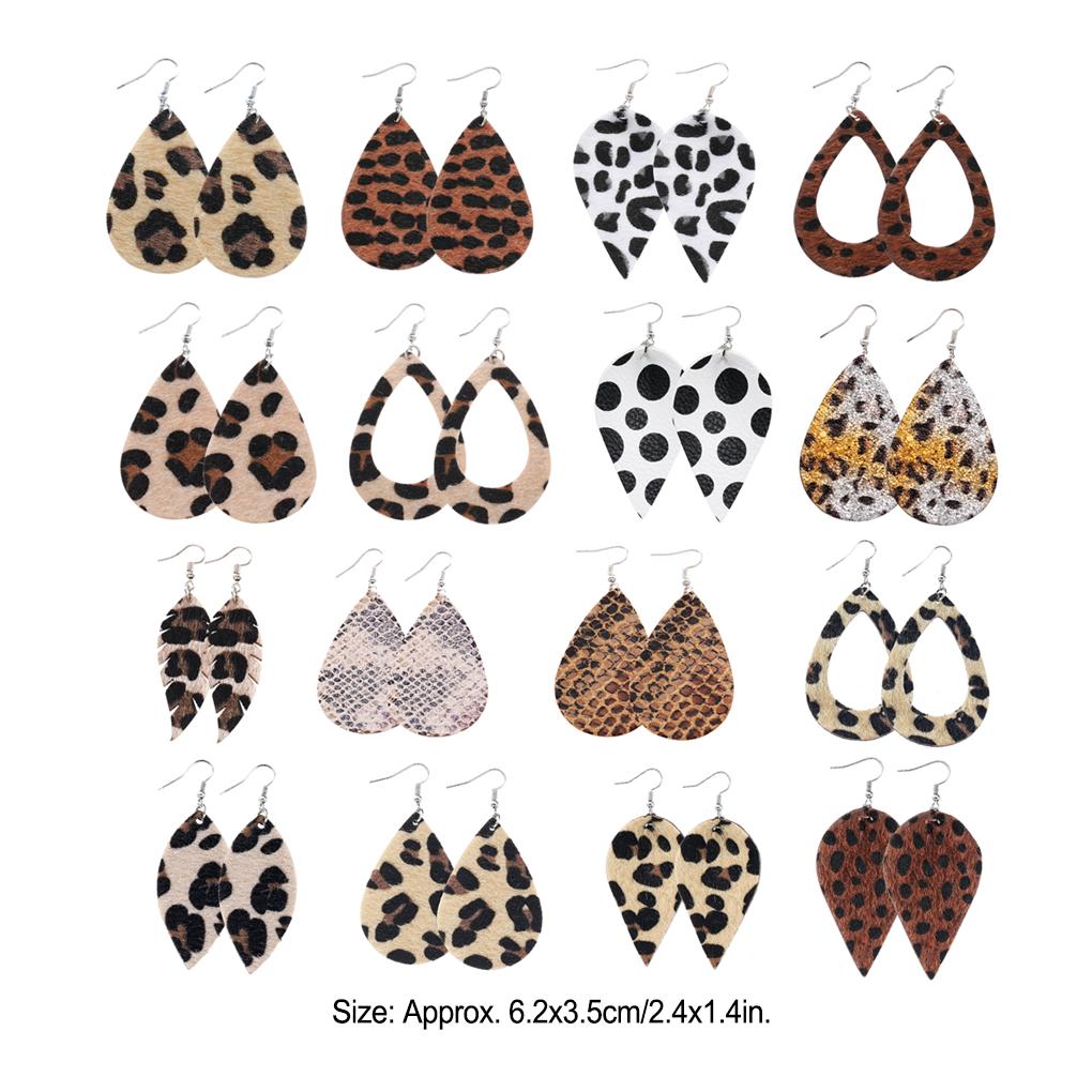 Leopard Print Earrings Girl Fashion Accessory Body Ornament Female Jewelry Adornment Hanging Decor Dual-sided Ear Dangles