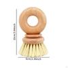 Dish Brush Scrub Home Cleaning Tools with Handle Sisal Bristles Fruit Vegetable Scrubber