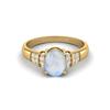 925 Sterling Silver Gold Vermeil 1.66 Ct Oval Cut Moonstone Engagement Women Ring