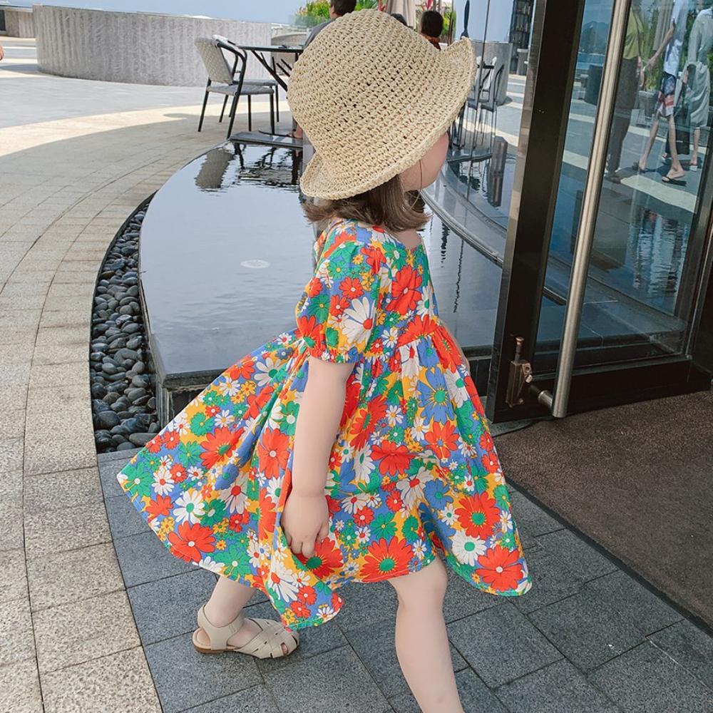 Girls' Summer Little Daisy Floral Skirt Baby Dress Pastoral Style Girls' Dress