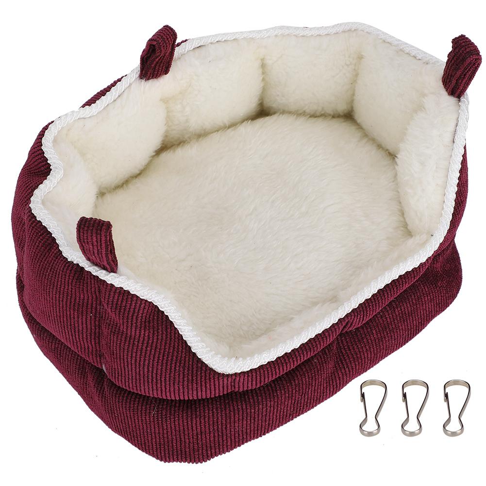 

Хомяк Теплый Диван Гнездо Съемный Моющийся Маленький Питомец Хлопковый Дом Гамак Винно-Красный