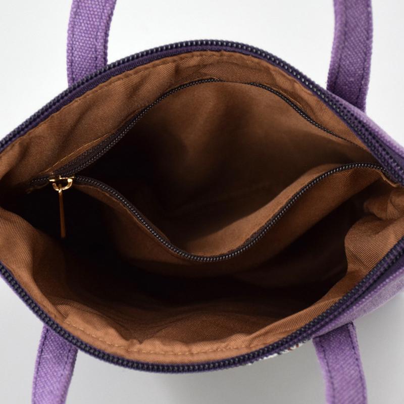 Ethnische Stil Stickerei Messenger Bag Damen Canvas Tasche kleine Handtasche