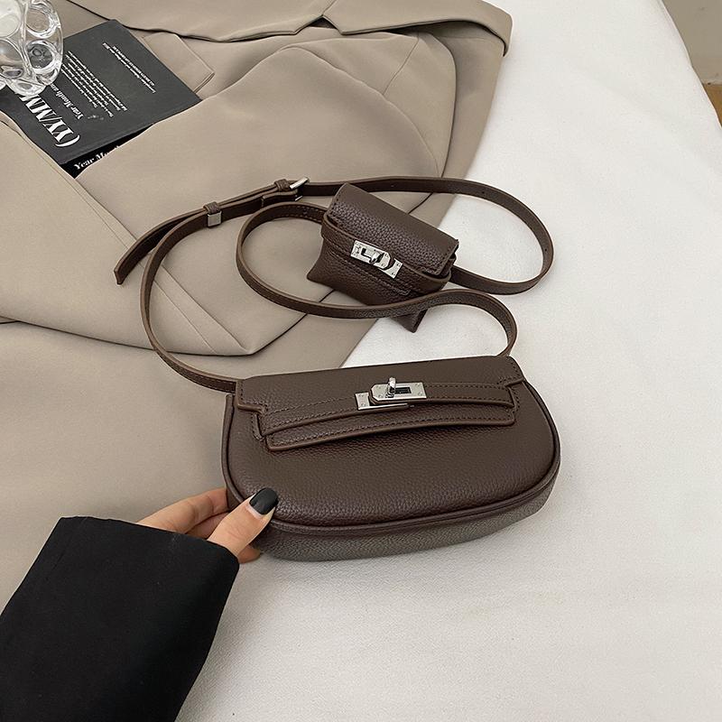 Premium Saddle Bag Fashion Versatile Gemini Bag Dumpling Bag Women's Bag One Shoulder Crossbody Breast Bag Mini Fanny Bag