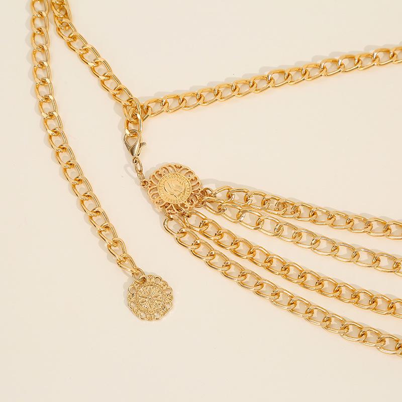 Sunflower Round Pendant Retro Metal Waist Chain - Sexy Casual Body Accessory