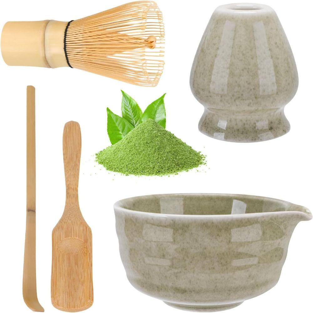 ABS Resin Whisk With Whisk Holder Green Tea Powder Whisk New Tea Brush
