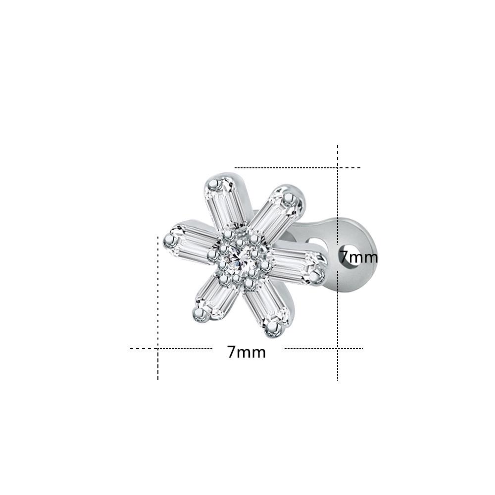 Europäischer und amerikanischer Zirkon-Strass-Piercingschmuck - 316L Titanstahl