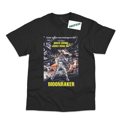 Retro-Filmplakat inspiriert von James Bond Moonraker Dtg bedrucktes Unisex-T-Shirt