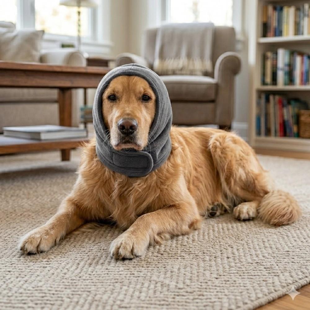 Breathable Dog Soothing Headgear Noise Reduction Dog Ear Cover Pet Calming Hood Sleep Use