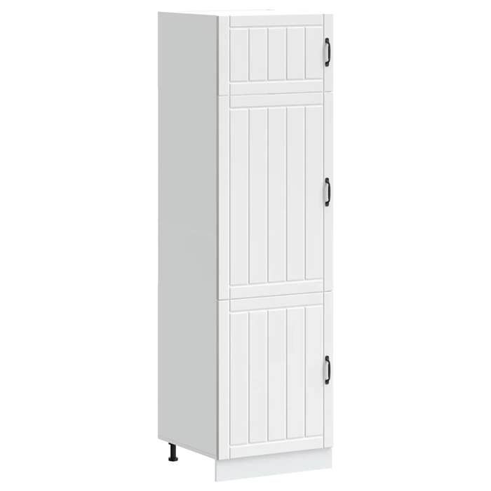VidaXL Kitchen Cabinet Lucca White Engineered Wood, Tall Kitchen Cabinet, Freestanding Kitchen Cabinet, Cupboard 853867