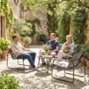 Garden Furniture Set Seating Group for 4 People Breathable Garden Lounge with 2-Seater Sofa 2 Armchairs Rope Weave Round Table Foot Pads