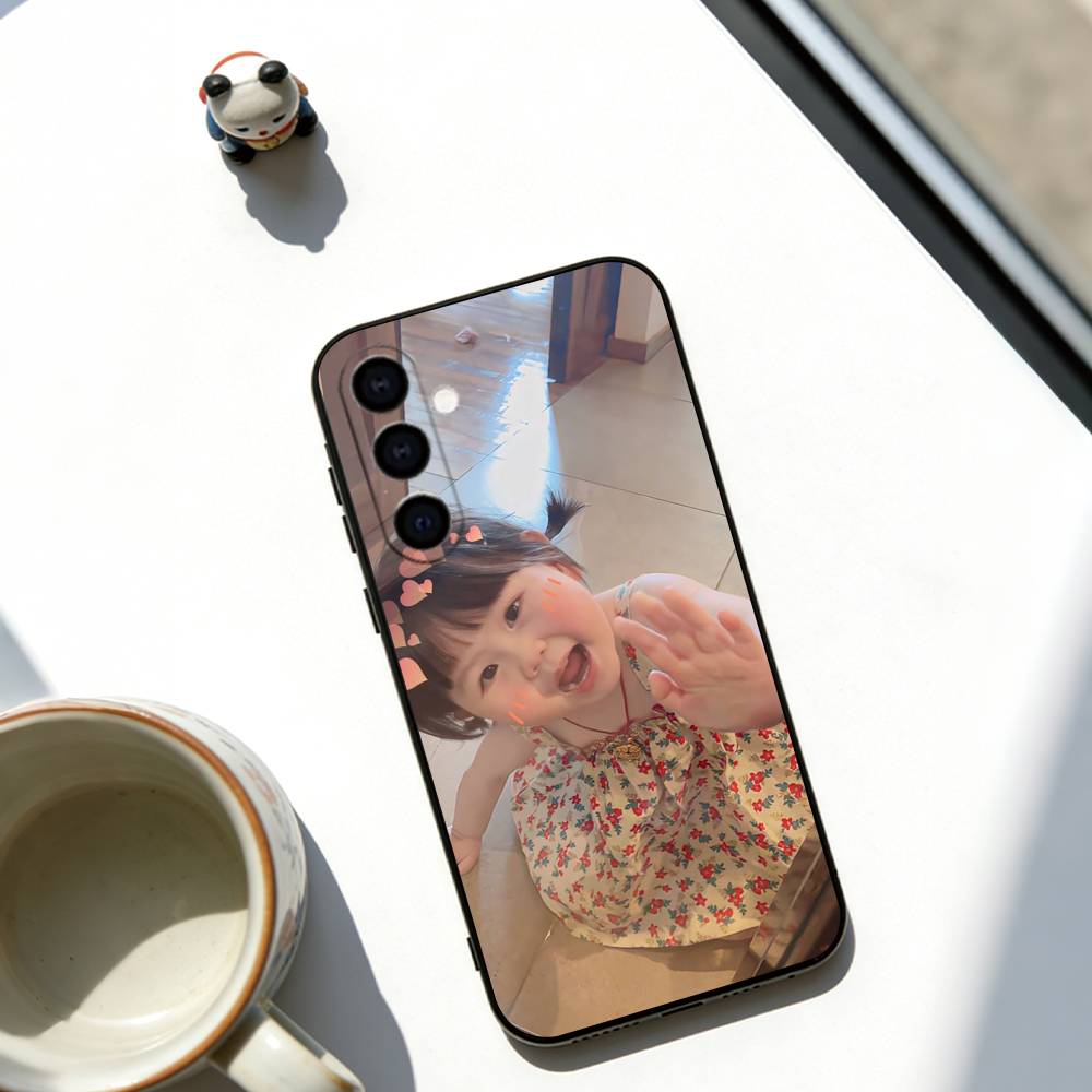 

Adorable Human Cub Phone Case For Samsung Galaxy A73,A72,A71,A70,A53,A52,A51,Others Soft Black Cover Samsung a51 4g