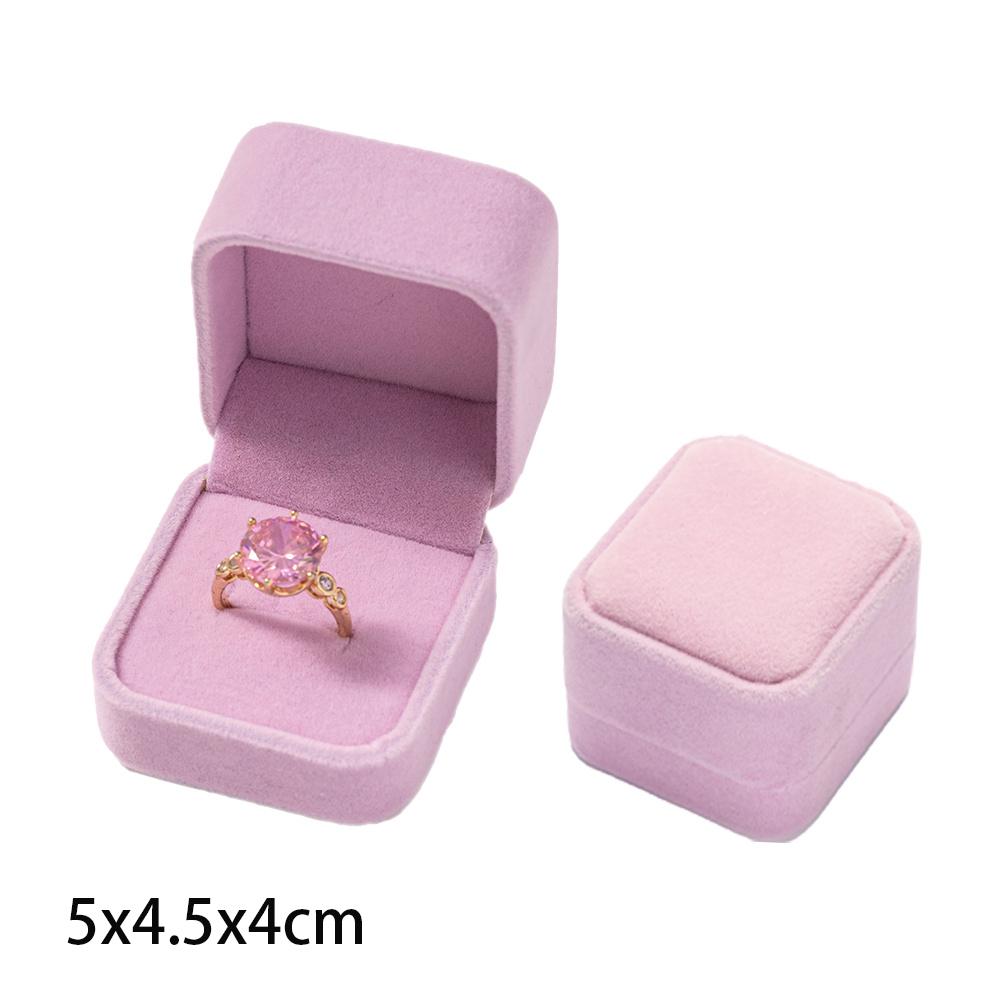 Square Engagement Velvet Earring Ring Packaging Box Jewelry Organizer Valentine Day Gift Case Ring Display Storage Wholesale