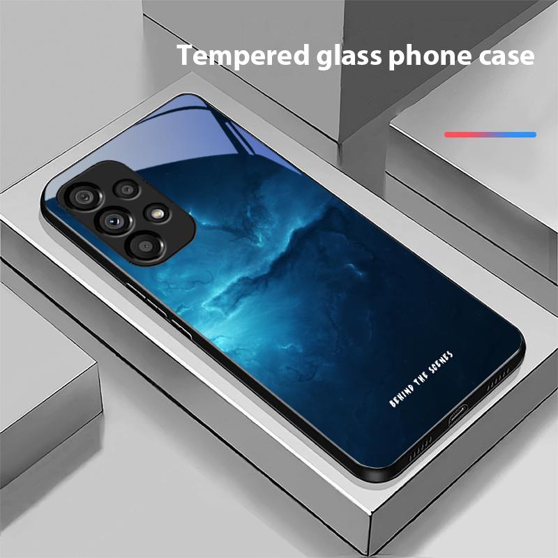 Weltraumlandschaft Bonus Für Samsung Galaxy S10 S20 Plus S21 FE S22 S23 S24 FE S25 Ultra Schwarz Gehärtetes Glas Handyhülle Hartschale