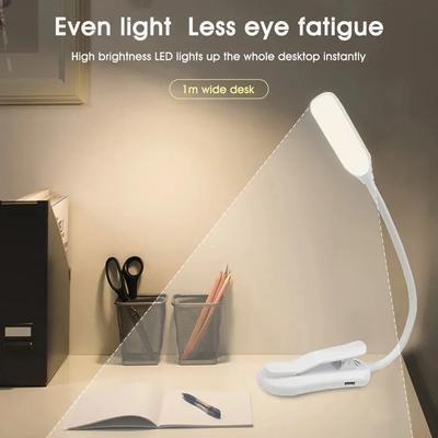Book Desk Led Lights Chargeable Clamp Night Reading Light Bedroom Bed Flexible Lamps Table LED Writing Lamp Indoor Lighting
