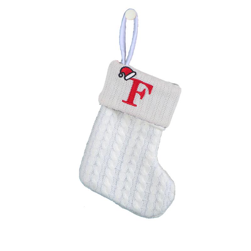Kids' Embroidered White Knit Christmas Stocking - Holiday Decor