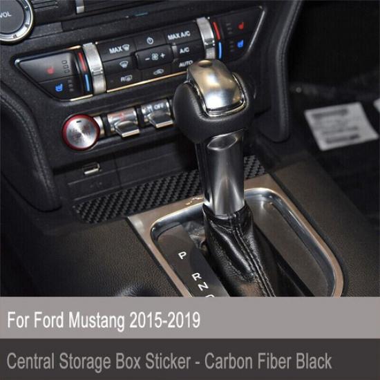 Luxury Carbon Fiber Front Center Storage Box Cover For Ford Mustang 2015-