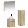 Bathroom Furniture Set 4 Pcs Sonoma Oak Engineered Wood and Glass