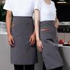 Multi-pocket Waitress Apron Canvas Half Apron New Working Clothes  Restaurant Use