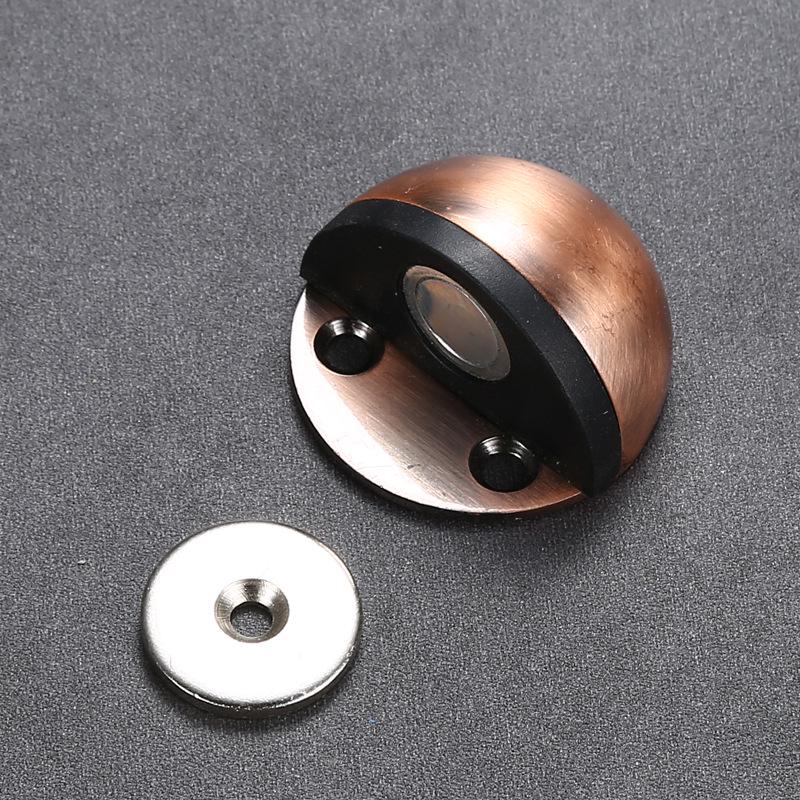No-Drill Stainless Steel and Wood Magnetic Door Stopper Anti-Collision Floor Mount