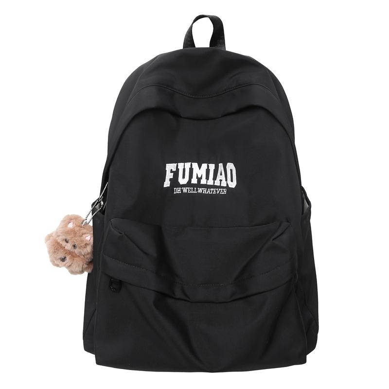 Schoolbag Hong Kong style ins tide brand backpack for men and women large capacity Japanese simple literary canvas student schoolbag trend backpack