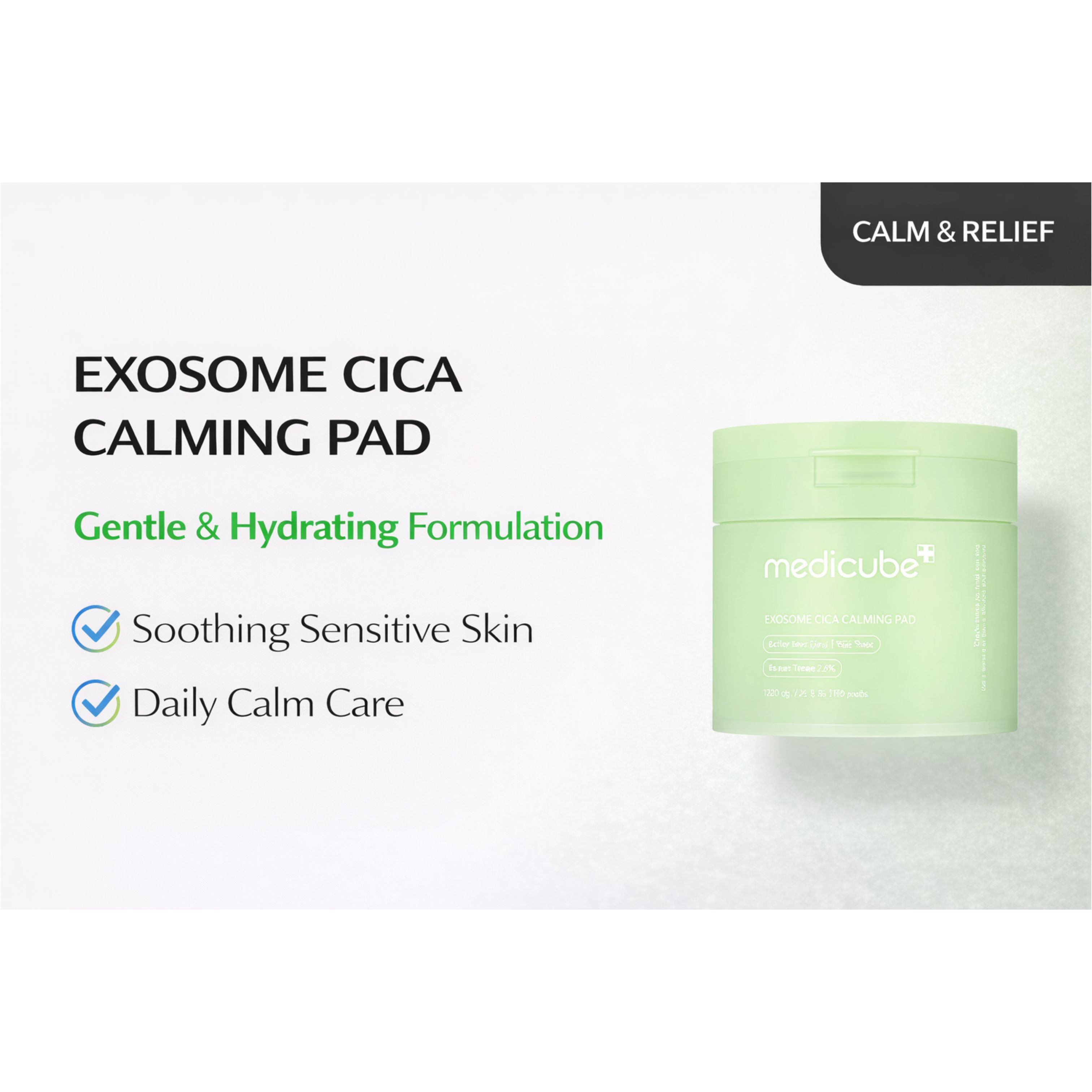 MEDICUBE Exosome Cica Centella Trouble Soothing Pads 100 Sheets – Calming & Skin Repair Care