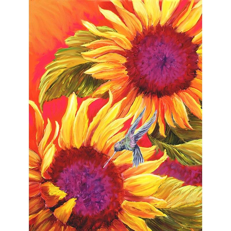 Full 5D Diamond Painting Golden Sunflowers DIY Diamond Embroidery Diamond Mosaic Cross Stitch Kits Home Decor Gift