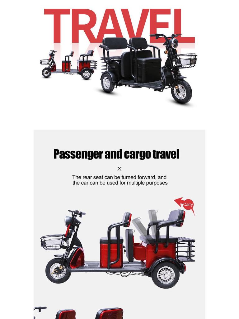 Elderly Electric Mobility Scooter Tricycle with Customizable Logo