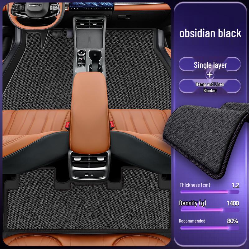 Eco-friendly Dustproof Car Floor Mats for Chery Tiggo 8 - Double-Layer Leather Interior Accessories