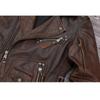 Chinesische Größe Schwere Motorradjacke Natur Rindsleder Oberste Schicht Braun Lässig Vintage Retro Moto Anzug Ledermantel Winter