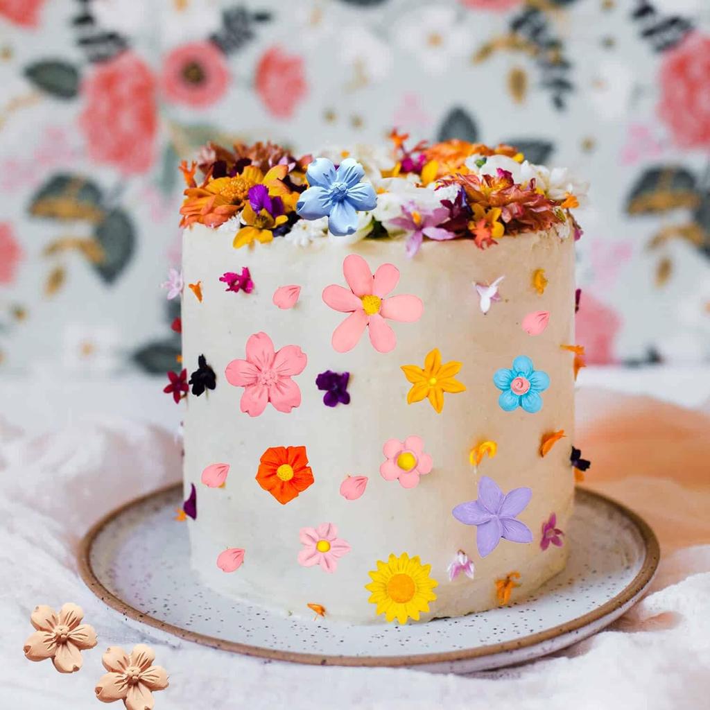 5PCS Flower Silicone Molds, Daisy Sunflower Fondant Mold, 3D Small Flower Resin Mold for Cake Cupcake Decorating, DIY Chocolate, Candy, Jello, Soap,