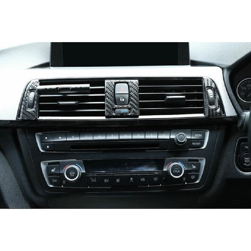 For BMW 3 4 Series GT 2013- Real Carbon Fiber Console Air Outlet Vent Trim