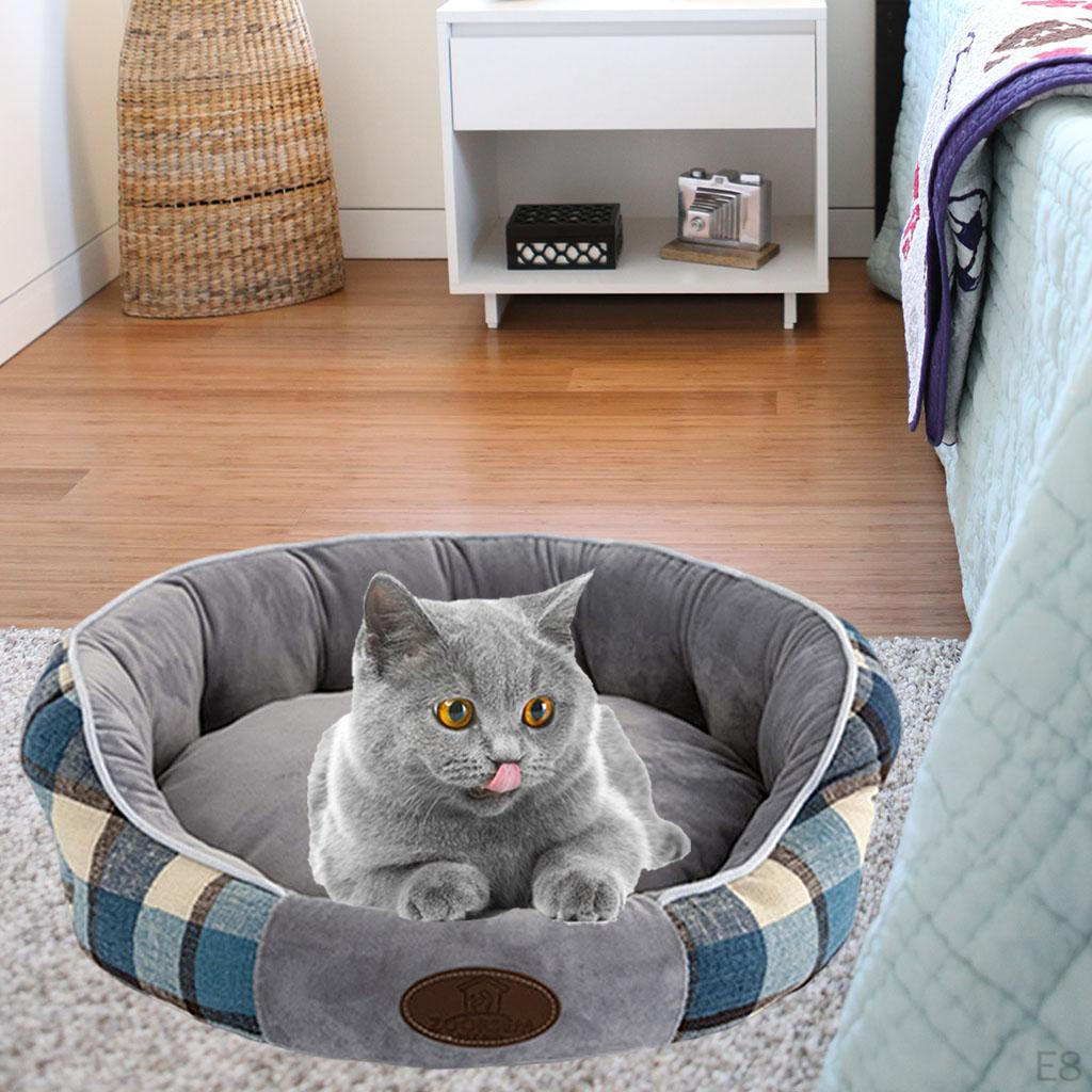Large Size Lattice Bed Cat nest Warm Round Home Fabric Kennel Short Plush Soft Pet Supplies Durable