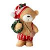 Festival Colorful Christmas Houses Tree Bear Statue Resins Miniature Figurine Ornament Seasonal Holiday Desktop Decors