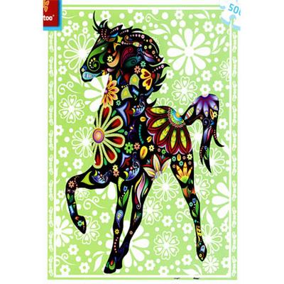 [Pintoo] 500 Piece Plastic Jigsaw Puzzle - Elegant Floral Horses