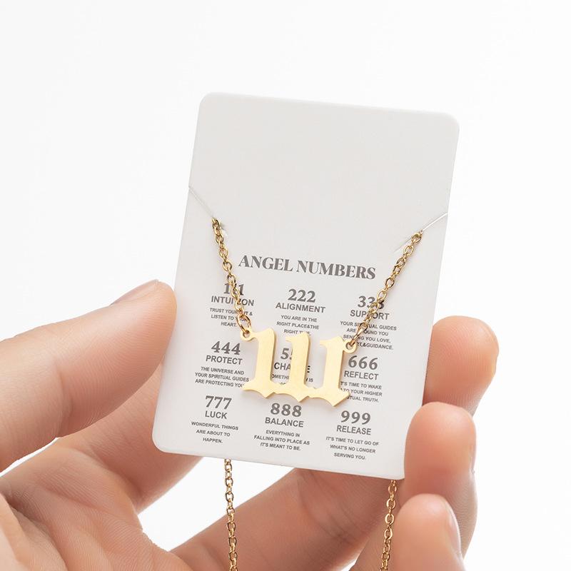 

Stainless Steel Angel Number Lucky Numbers Necklaces 111 222 333 444 555 777 888 999 666 000 Pendant Necklace Charms Jewelry
