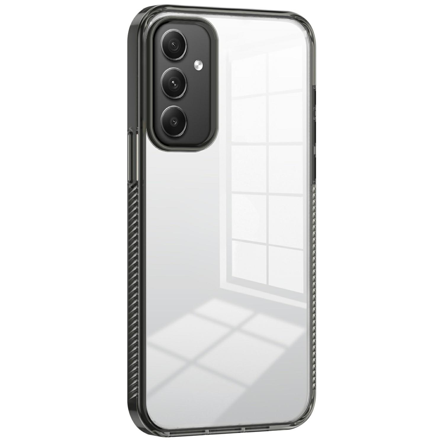 

For Samsung Galaxy A35 5G Clear Phone Case TPU PC Anti-Slip Drop-Proof Back Cover Black