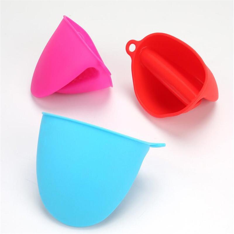 1Pc Thicken Silicone Baking Oven Mitts Microwave Oven Glove Insulation Non Stick Anti-slip Grips Bowl Pot Clips Kitchen Gadgets