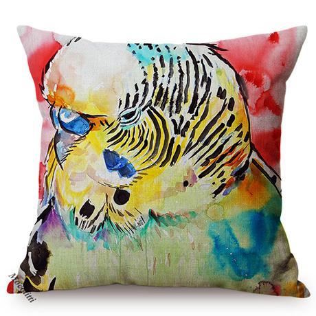 Nordic Bird Oil Painting Art Sofa Decoration Pillowcase Parrot Owl Animal Luxury Chair Cushion Cover Throw Pillow Case