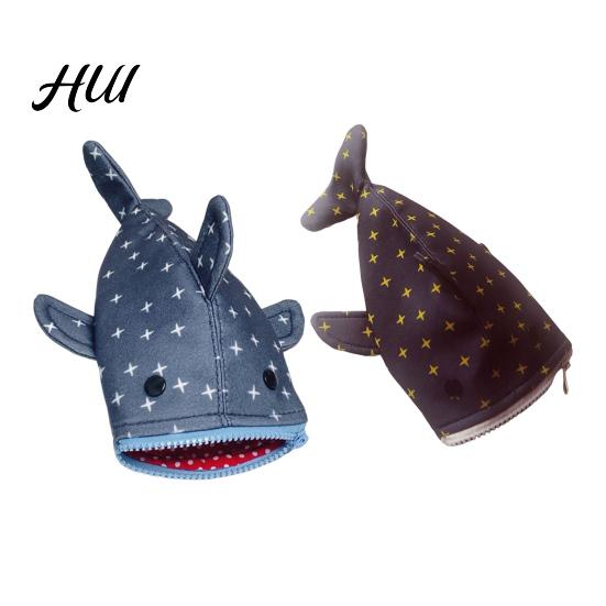 Durable Shark-shaped Pencil Pouch Bag Shark Shape Smooth Zipper Closure Pen Colorful Animal Case Holder Large Capacity Thickened Funny Stationery