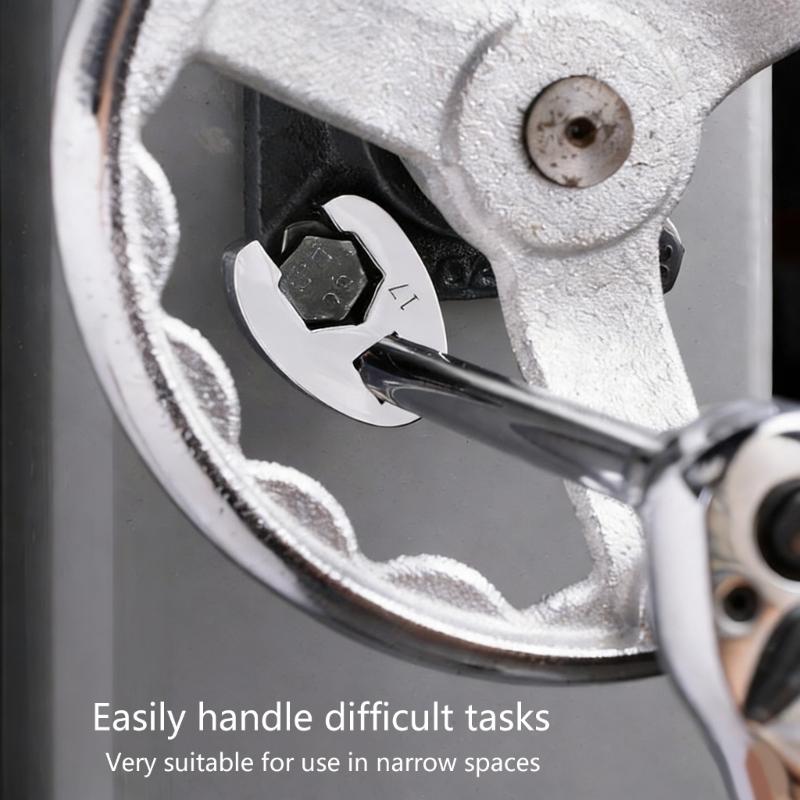 10Pcs Professional Steel Crowfoot Wrench Set From 10mm To 19mm Includes Carry Pouch For Easy Transport
