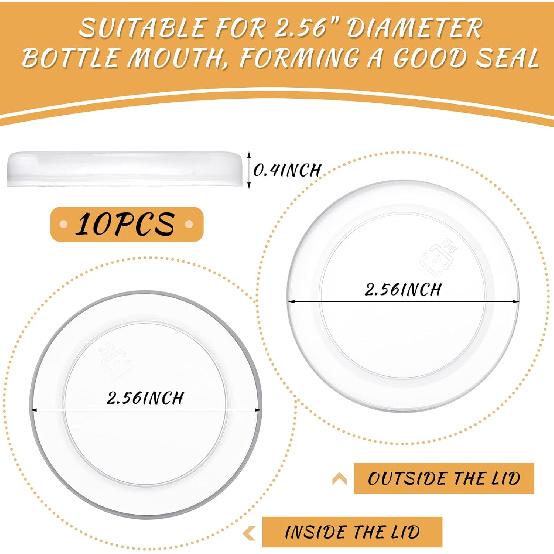 Hoolerry 10 Pcs Yogurt Jar Lids Set 2.64 Inch Clear Plastic Food Storage Replacement Lids Covers Compatible with Oui Yogurt Jars for Coffee Cookie