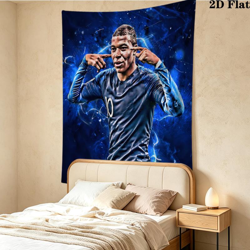 Mbappe Wall Tapestry Aesthetic Wall Hanging Printed Fabric Blanket Decorative Tapestries For Bedroom Living Room Home Decor