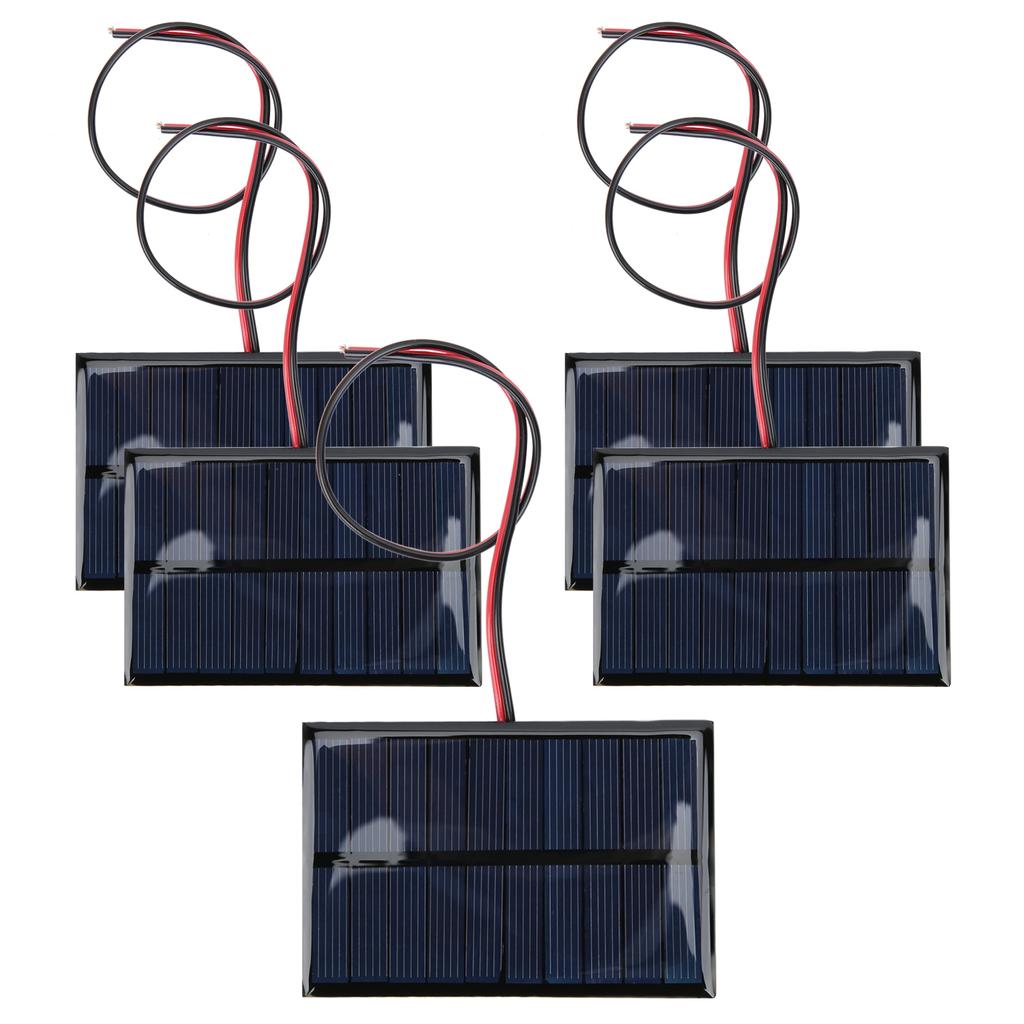 5pcs DC5V 150mA 5pcs Solar Panel Module with 30cm11.8in Wire Weather Resisitant Charging