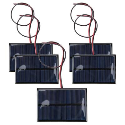 Lot de 5 modules de panneaux solaires DC5 V 150 mA avec câble de 30 cm (11,8 po) résistant aux intempéries