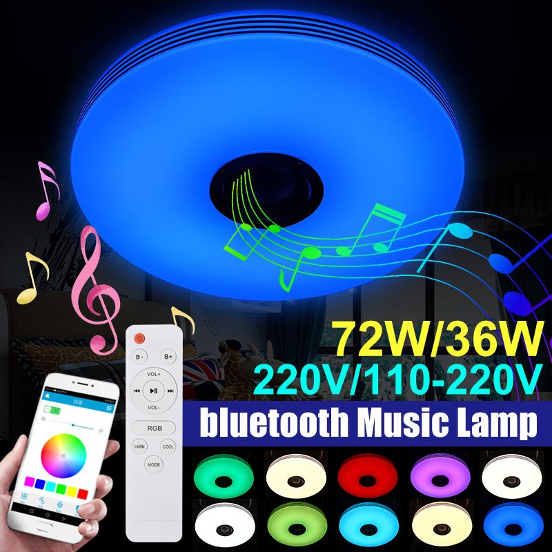RGB Круглый Встраиваемый Музыкальный APP bluetooth Динамик Музыкальный Светодиодный Потолочный Светильник Свет С Пультом Дистанционного Управления 36Вт/72Вт Умный Потолочный Светильник 220 v ,36 w