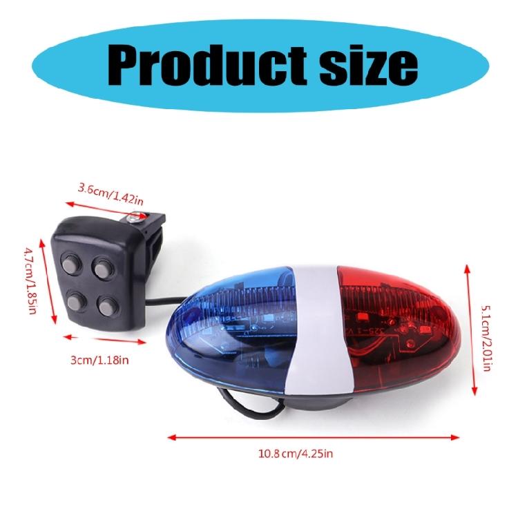 6 LED Light 4 Sounds Trumpets Cycling Horn Bells Warning Light Children Bike Scooter Lamp Bike Electronic Horn Siren