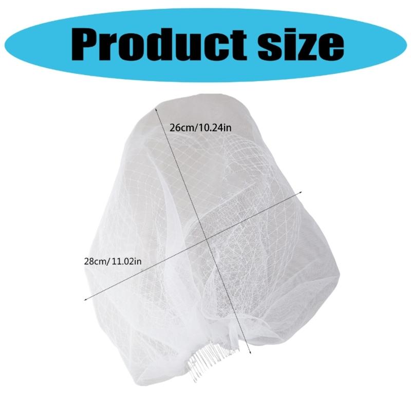 Double Layer Tulle Wedding Veil Adjustable Comb Lightweight Bridal Face Cover For Dresses